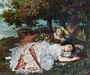 Gustave Courbet Madchen an der Seine oil painting artist